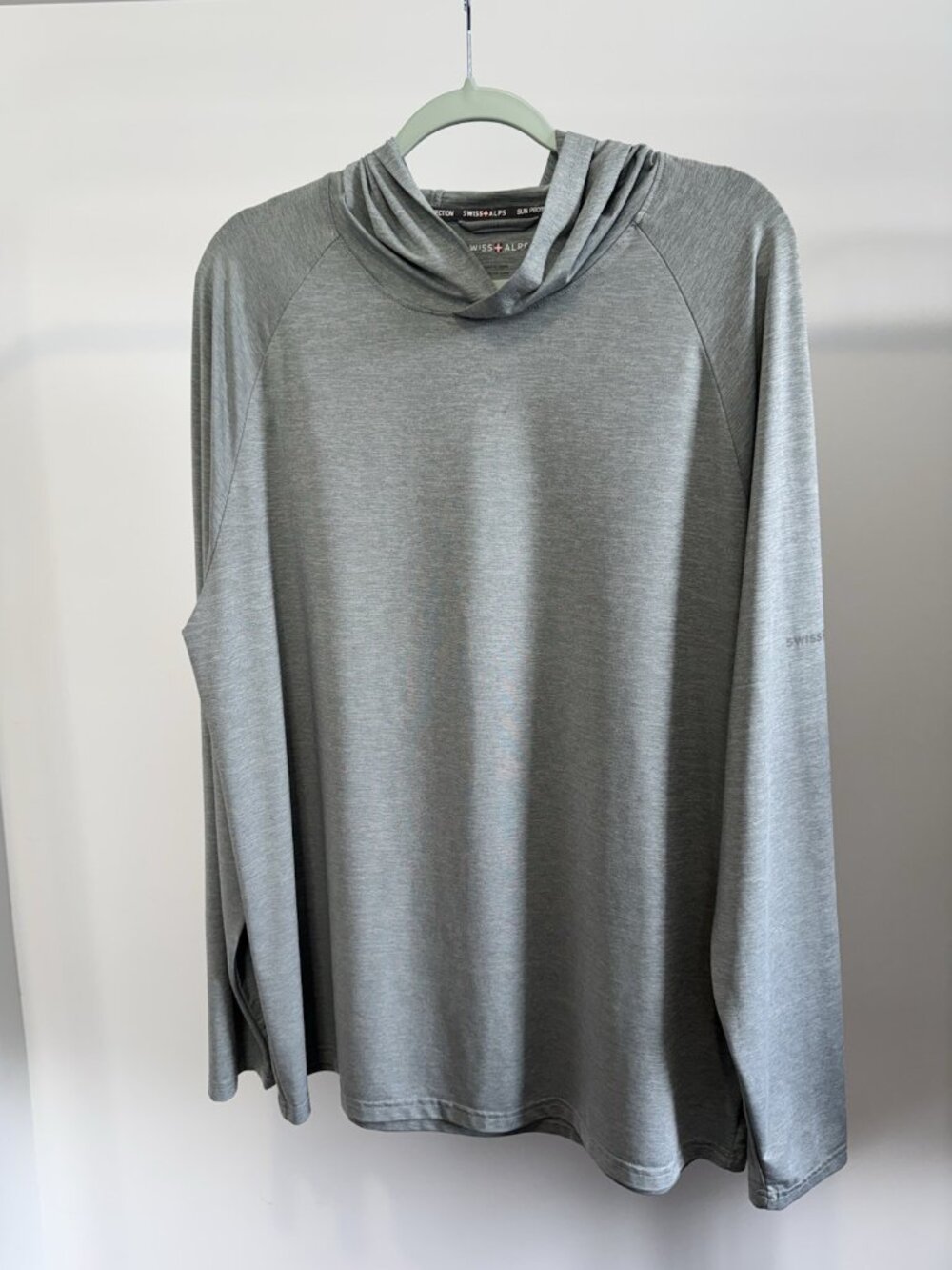 Swiss-Alps Hoodie Men's XL Gray Lightweight Sun Protection Outdoor